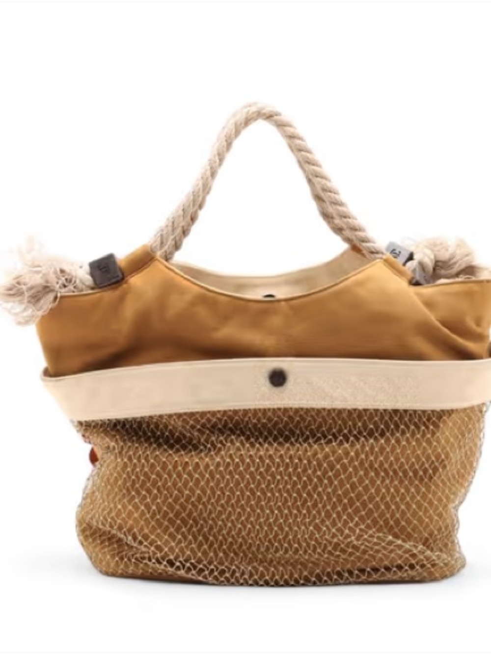 CHANEL Coco Mark Camelia Applique Handbag Tote Lucky Clover Khaki Brown - Picture 2 of 16